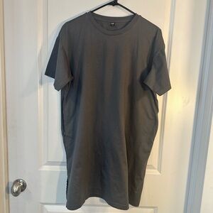 Uniqlo T- Shirt Lightweight Cotton Grey Casual Midi  Dress, Size X-Large